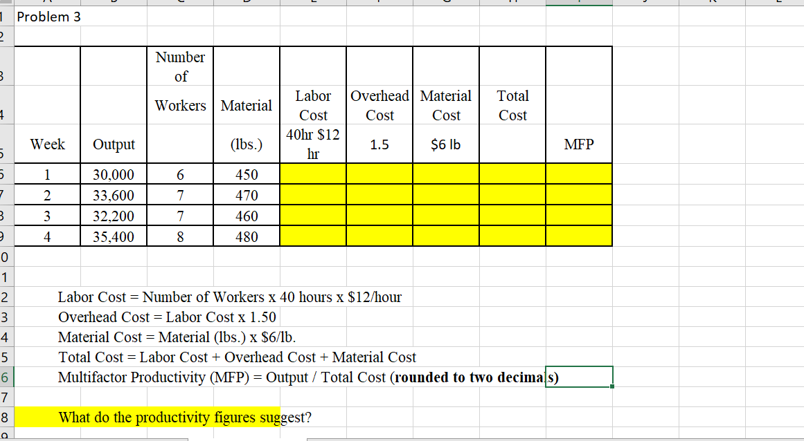 1 Problem 3 2 Number of B Workers Material