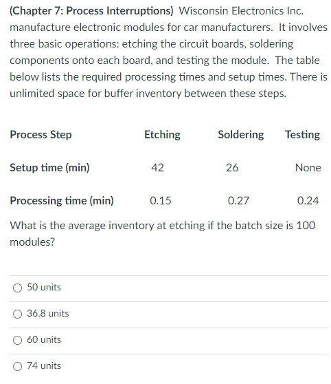 (Chapter 7: Process Interruptions) Wisconsin