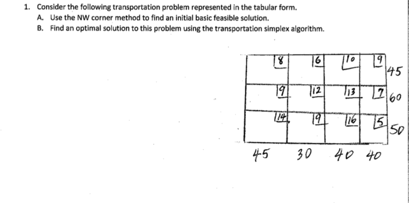 Operation Research Please solve on paper 1.