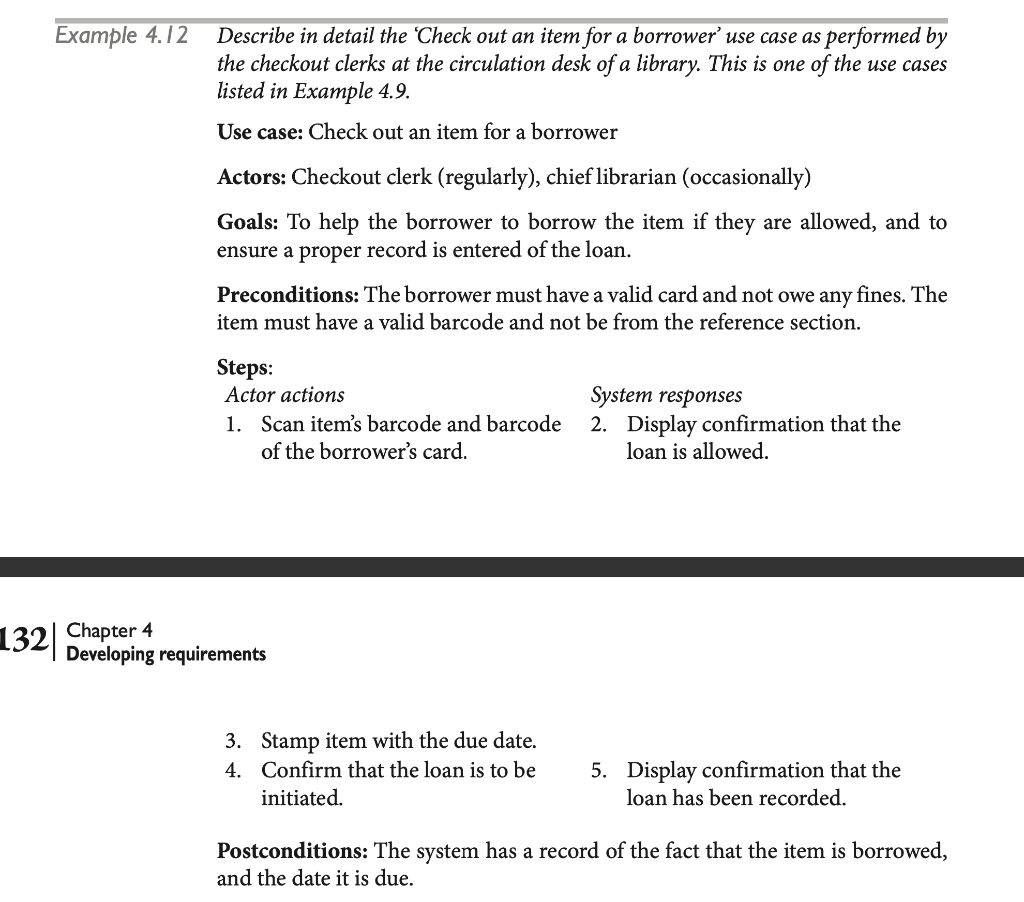 Example 4.12 Describe in detail the Check out an