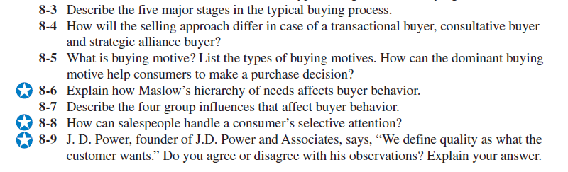 8-3 Describe the five major stages in the typical