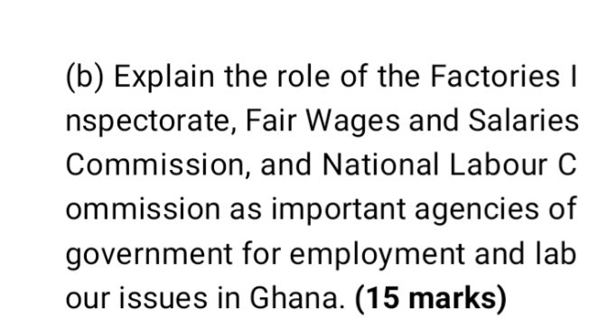 (b) Explain the role of the Factories |