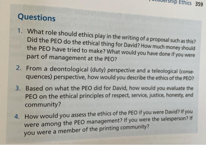 CASE 13.3 Reexamining a Proposal company, David