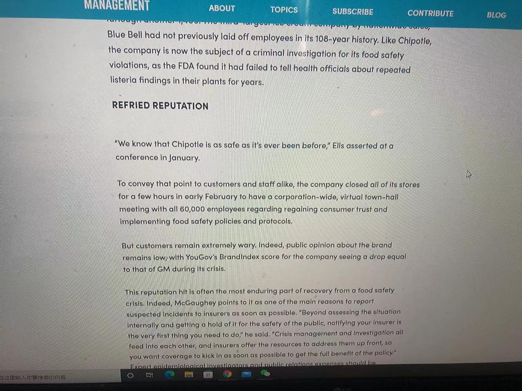 Questions: What was done from a risk management