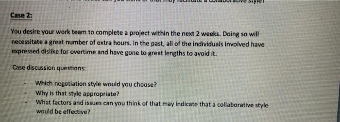 byrer Case 2: You desire your work team to