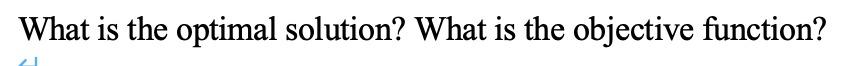 What is the optimal solution? What is the