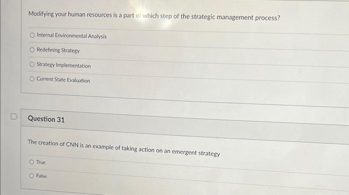 Modifying your human resources is a part oi which