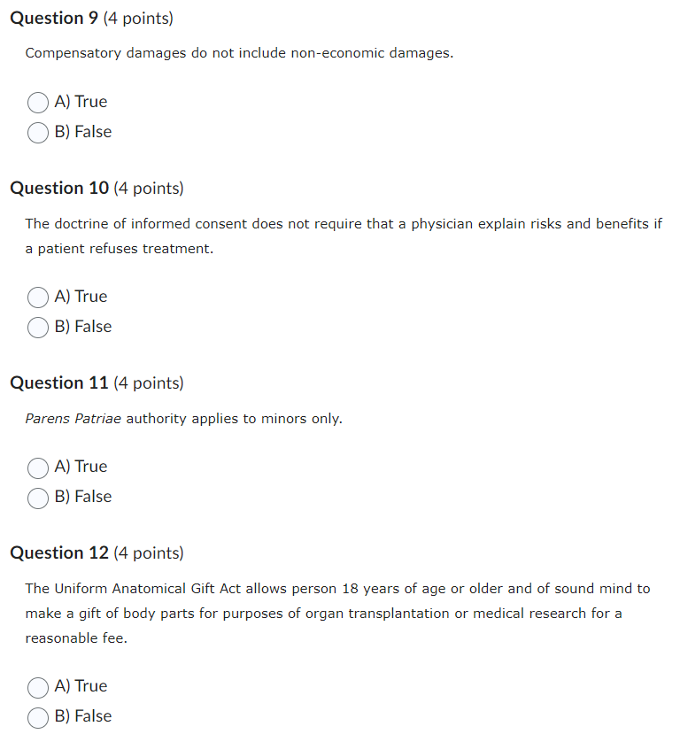 Compensatory damages do not include non-economic