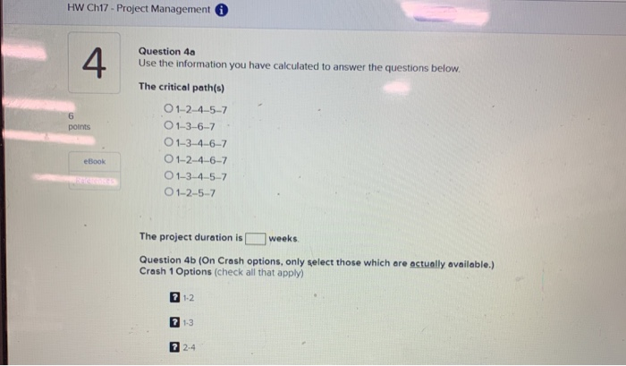 HW Ch17 - Project Management i 4 Question 4 Use