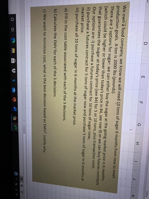 Editing D E F G H > We own a food company, we