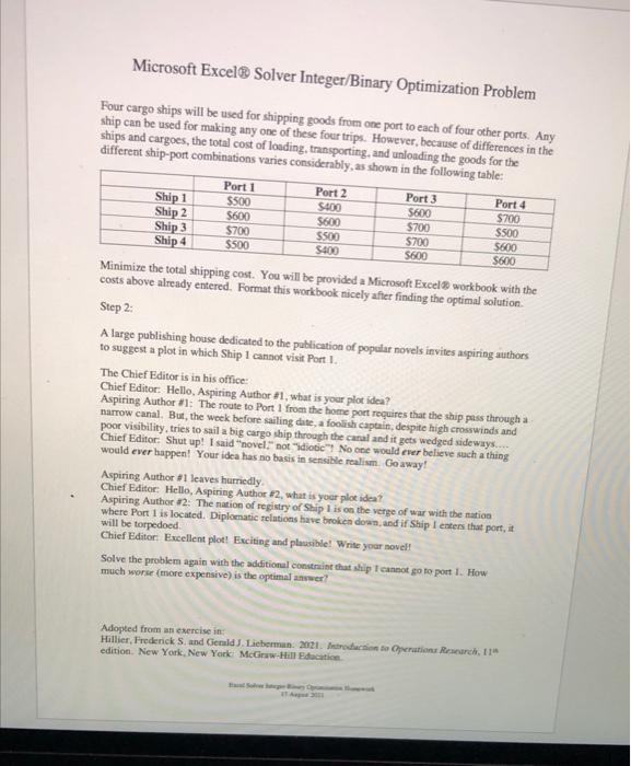 I need part 2 Microsoft Excel Solver