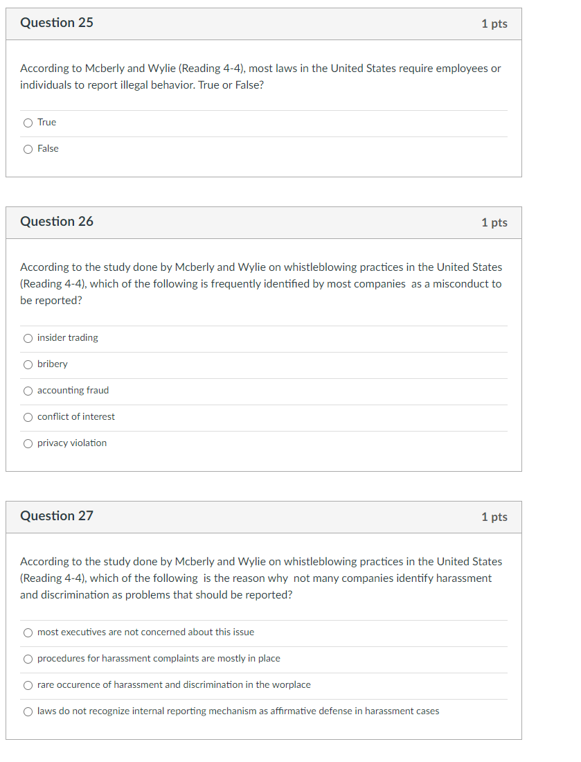 Question 25 1 pts According to Mcberly and Wylie