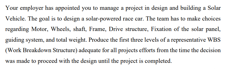 Your employer has appointed you to manage a