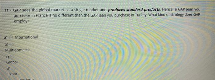 ASAPPP PLEASE 11 - GAP sees the global market as