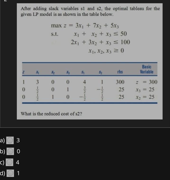 After adding slack variables sl and s2, the