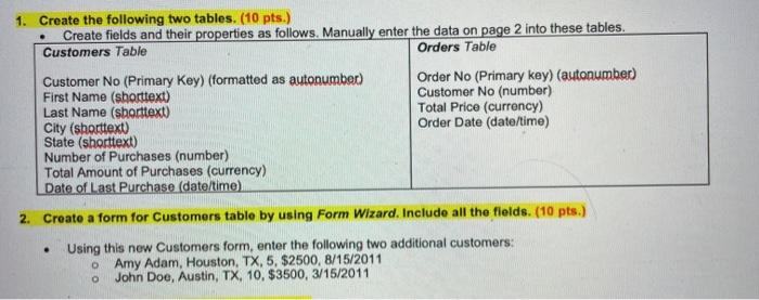 Create a database using microsoft access 2013 or