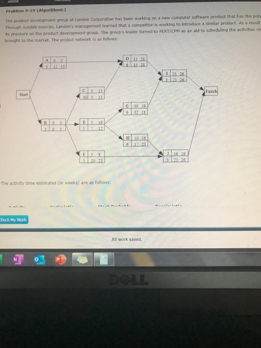 EBOOK Problem 9-19 (Algorithmic) The product