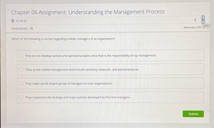 Business Managment Chapter 06 Assignment: