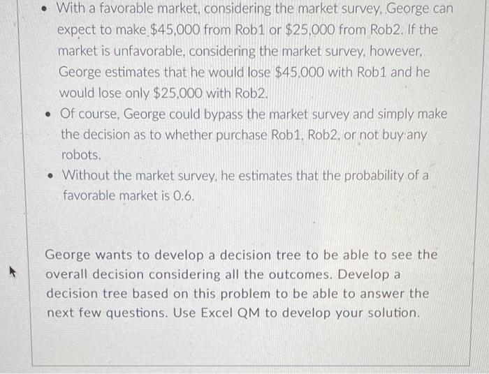 need a decision tree only George Goleb is