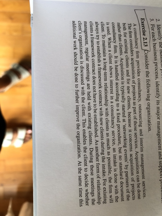 2. Identify the Bus 3. For each business process,