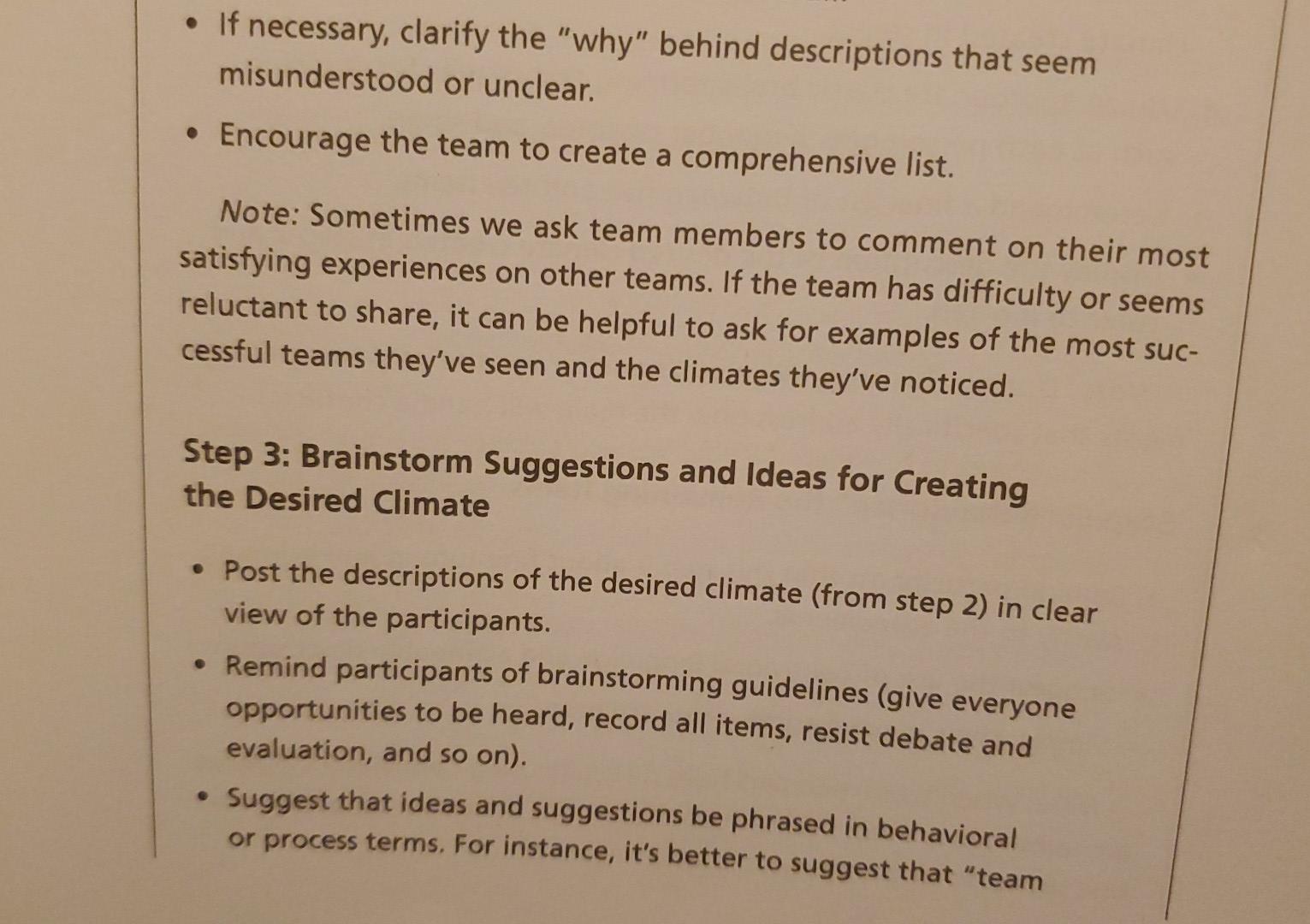 Develop your own Team Agreement as shared in an