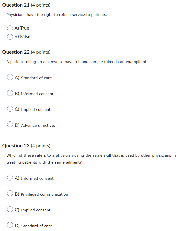 Physicians have the right to refuse service to
