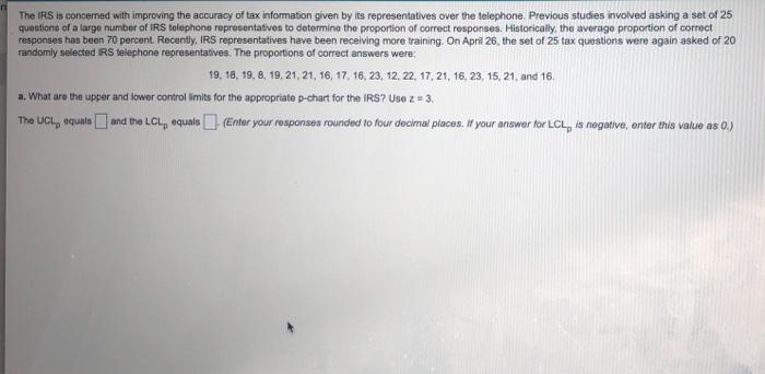 please help The IRS is concerned with improving