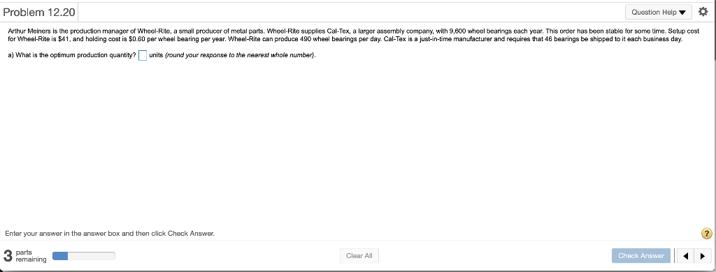 Problem 12.20 Question Help O Arthur Meiners is