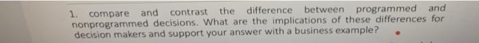 1. compare and contrast the difference between