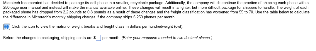 Microtech Incorporated has decided to package its
