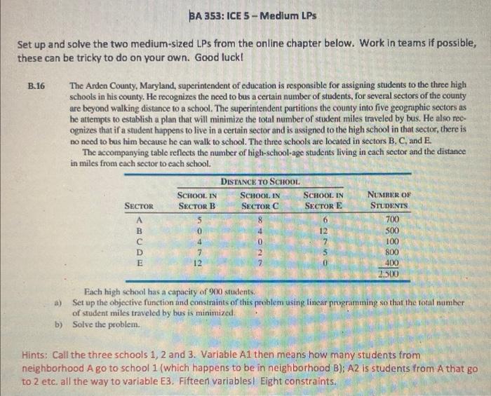 please answer before midnight BA 353: ICE 5 -