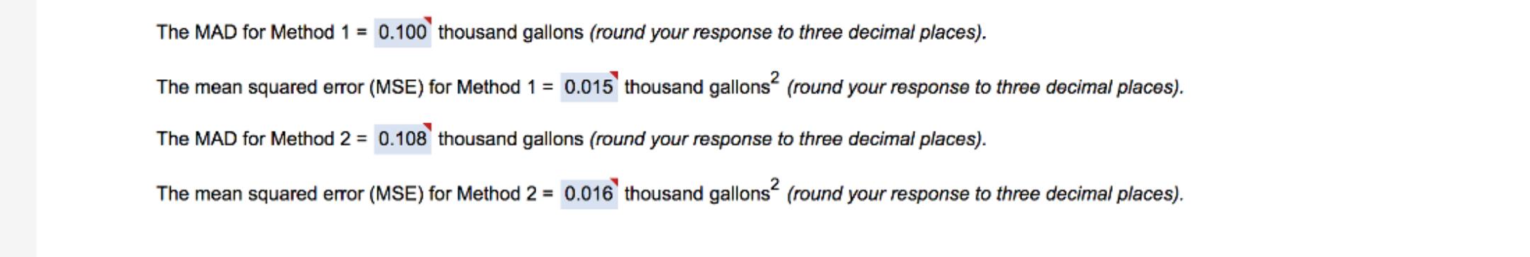 Following are two weekly forecasts made by two