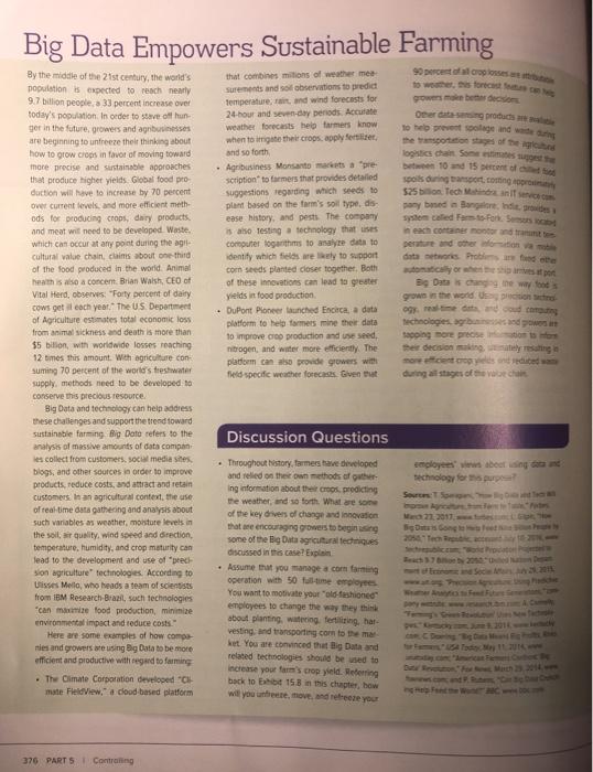 answer two discusion questions separately, Big