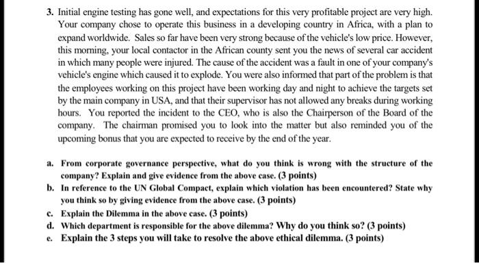 3. Initial engine testing has gone well, and