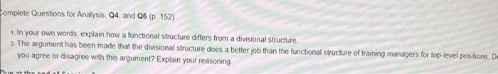 omplete Questions for Analysis, Q4, and Q6 (p.