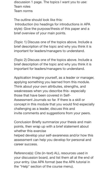 discussion post 1 page. discussion 1 page. The