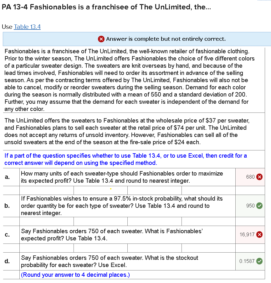 680 FOR A IS WRONG! 16917 FOR C IS WRONG! PA 13-4