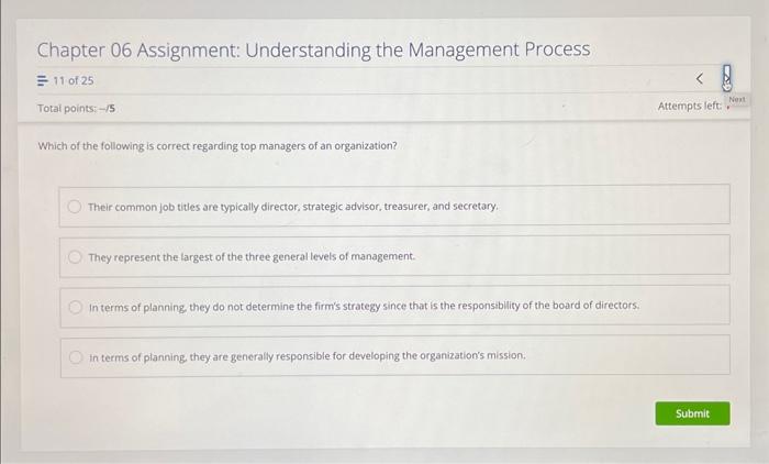 Business Managment Chapter 06 Assignment: