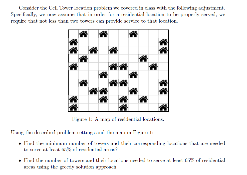 Consider the Cell Tower location problem we