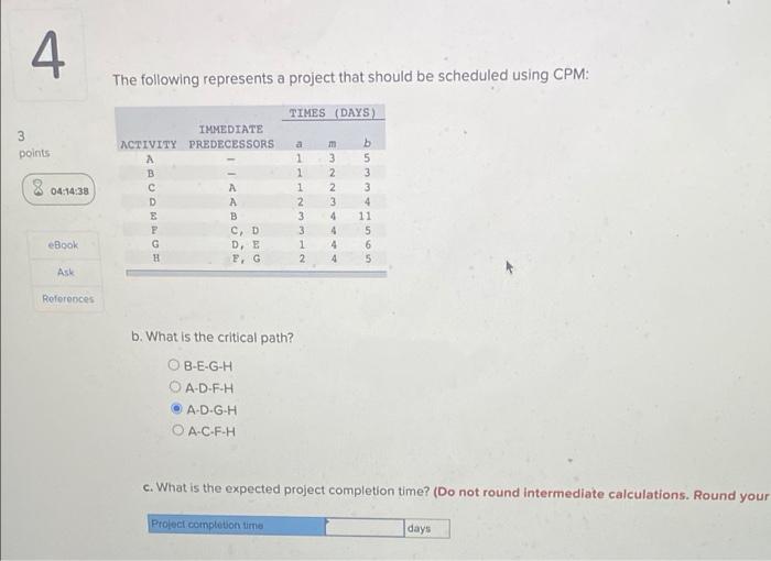 The following represents a project that should be