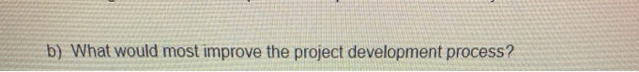Question 3 a) You project plan designates several