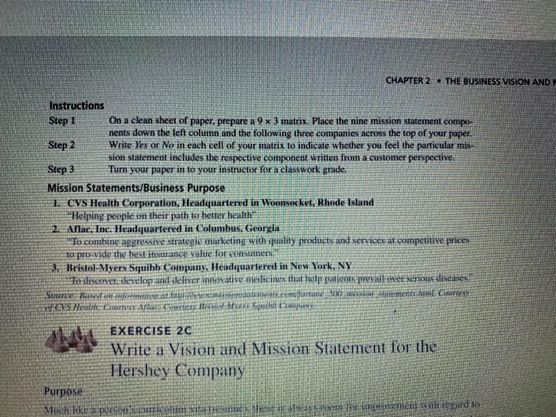 Evaluate three mission statements by completing