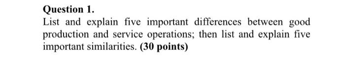 Question 1. List and explain five important