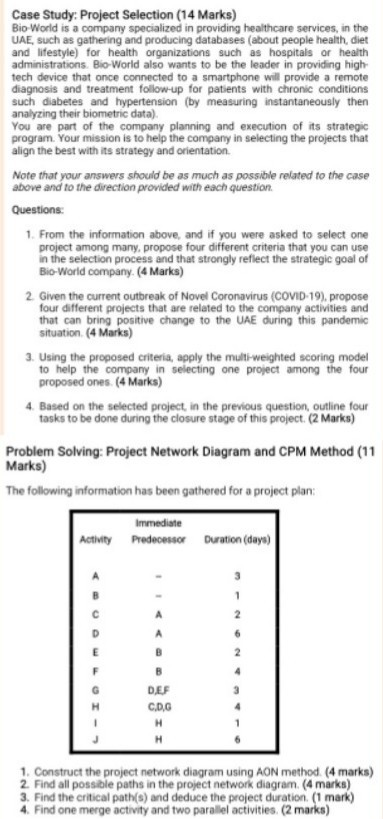 All questions need to be answered Case Study: