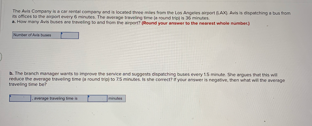 The Avis Company is a car rental company and is