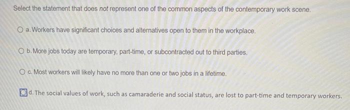 Select the statement that does not represent one