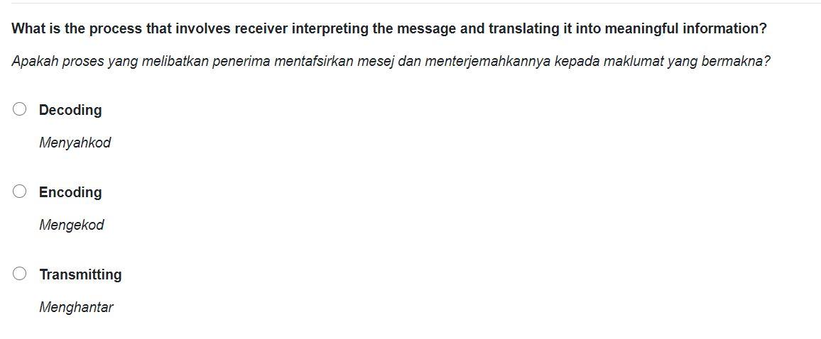 What is the process that involves receiver