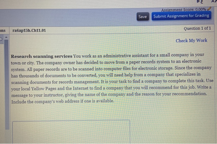 Assignment Score: 0.00% Submit Assignment for