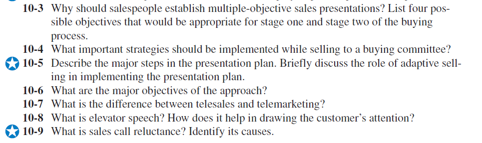 10-3 Why should salespeople establish