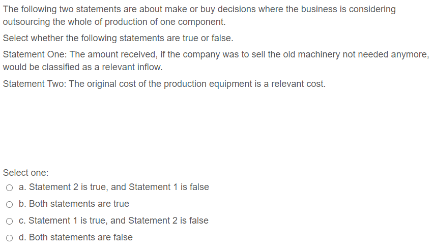 accounting multiple choice question, choose only